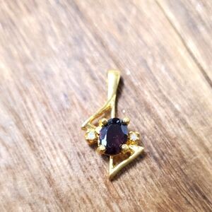 Vintage Lind‎ Amythest 18k Hge Pendant P278 Fine Jewelry